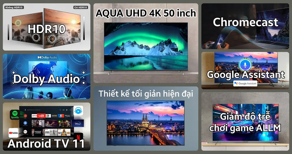 Google Tivi AQUA UHD 4K 2024 (AQT50K800UG)