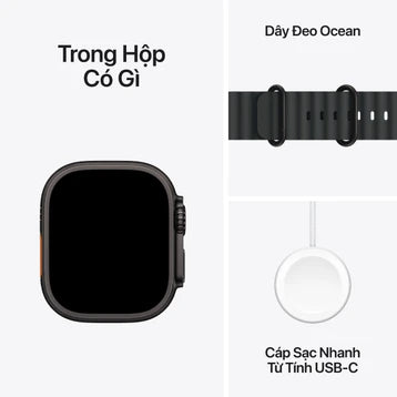 Apple Watch Ultra 2 2024 49mm 4G Viền Titan Đen Dây Cao Su | Chính hãng VN/A