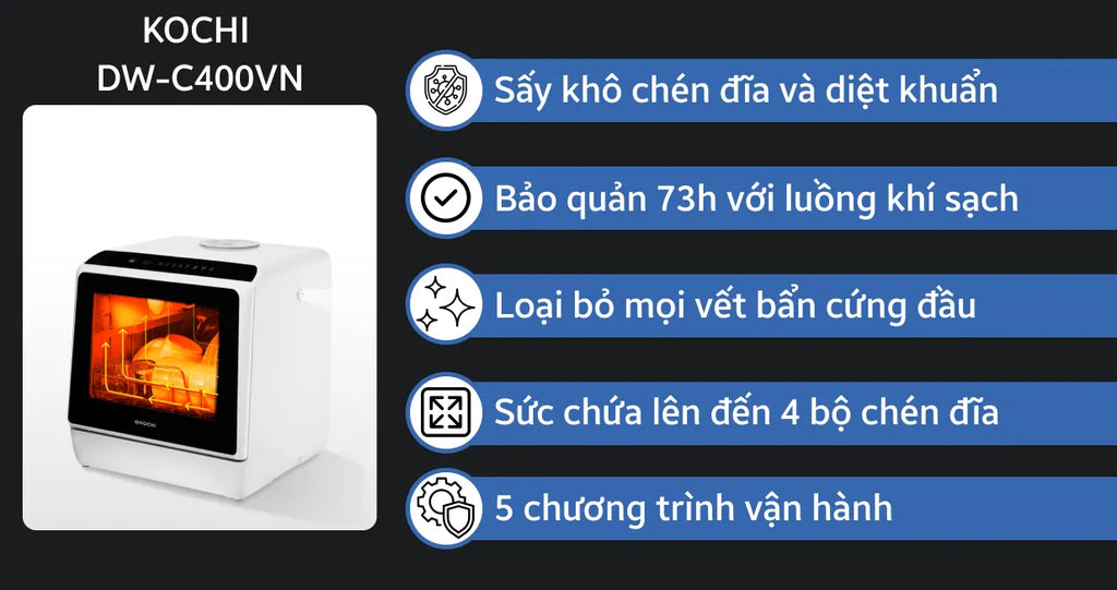 Máy rửa chén bát để bàn thông minh KOCHI