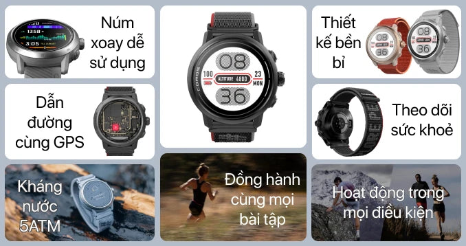 Đồng hồ thông minh Coros Apex 2 dây nylon